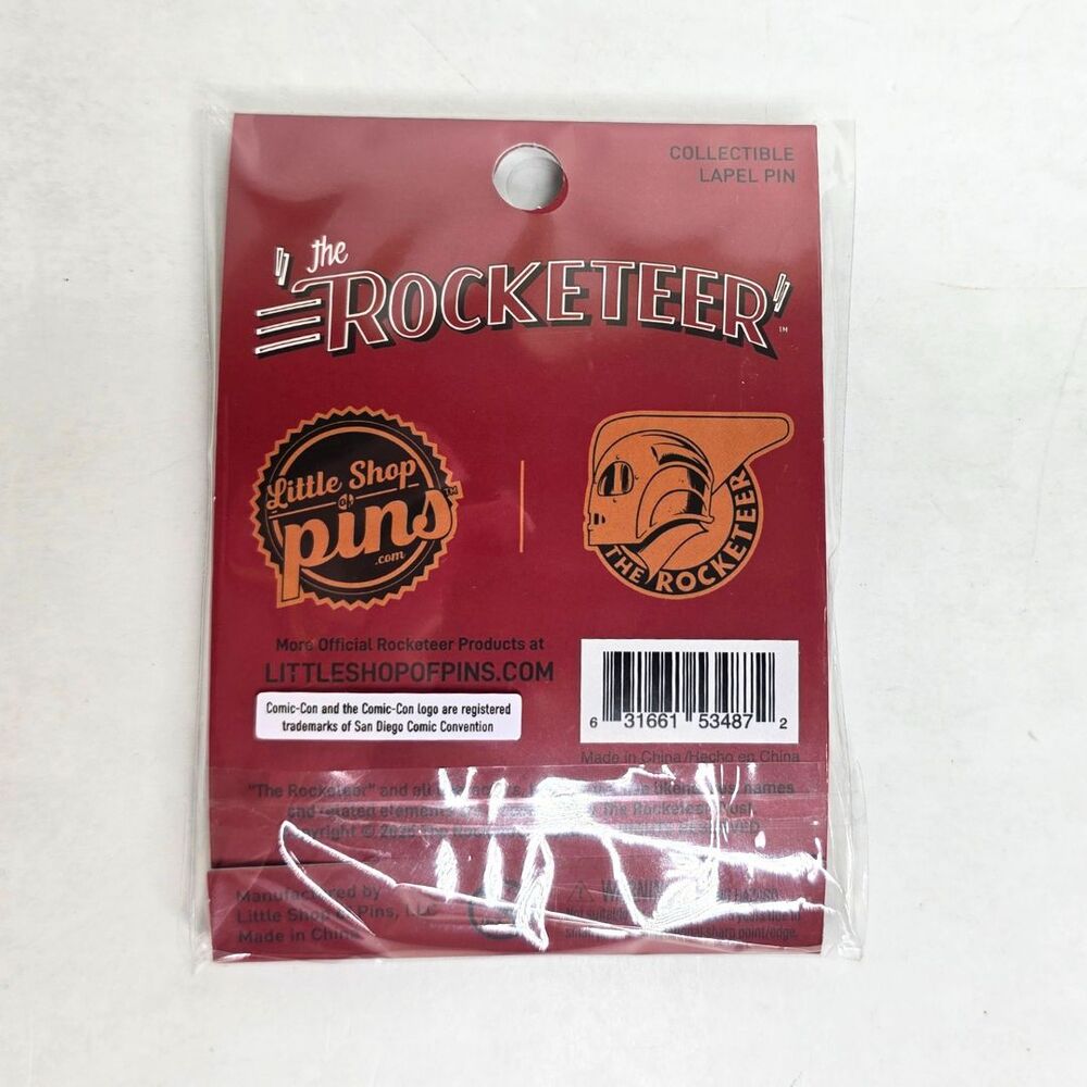SDCC 2025 Comic Con Exclusive Little Shop Of Pins Rocketeer & Betty Pin IN HAND - Picture 3 of 3